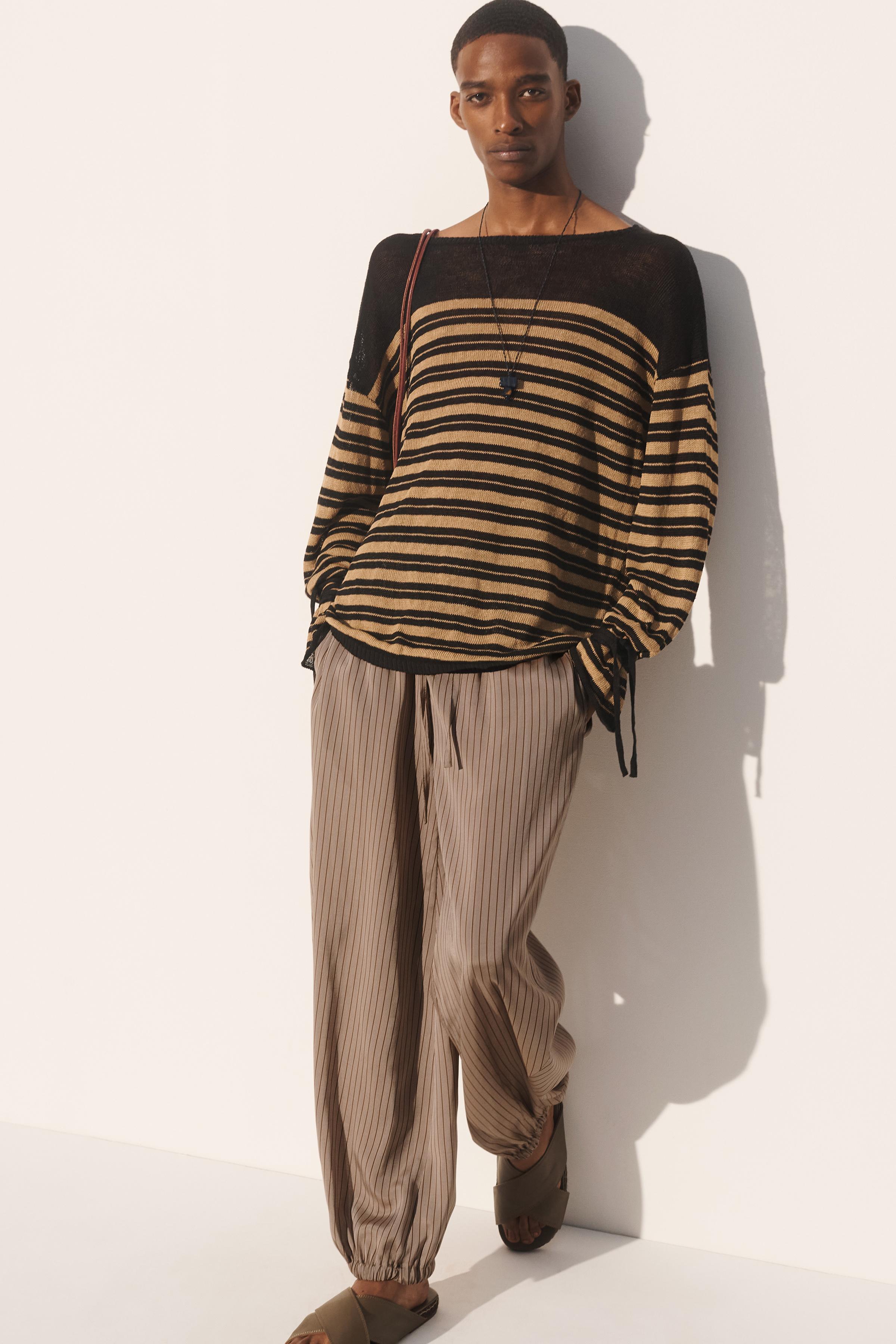 PULL À RAYURES LIN - VISCOSE
